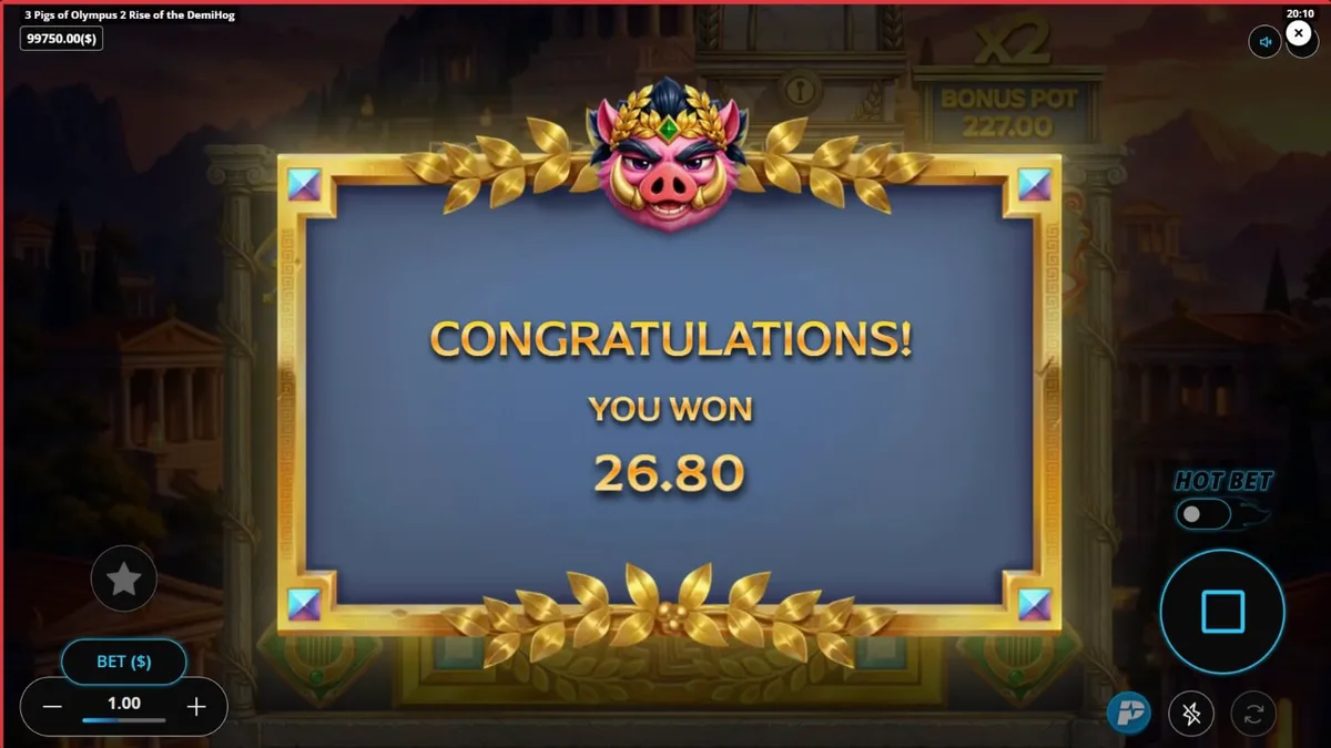 3 Pigs of Olympus 2 Rise of the DemiHog slot gameplay