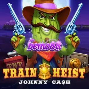 Tampilan antarmuka seluler slot Train Heist Johnny Cash dengan grid 7x7